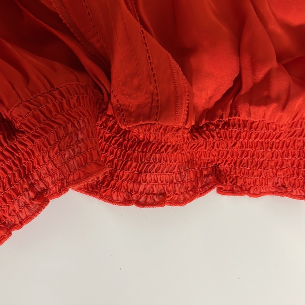 Red 💯 silk blouse l size xs NWT 🔥 - Picture 7 of 7